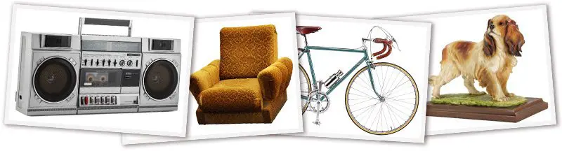 koláž ze starých věcí