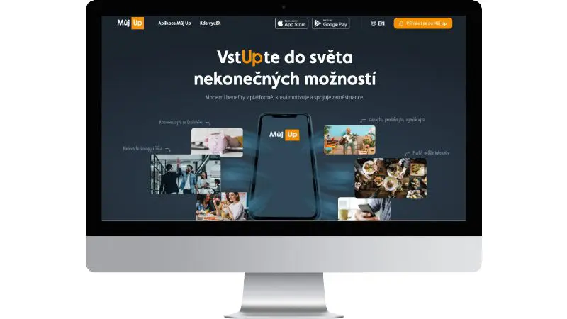 monitor s Můj Up webem