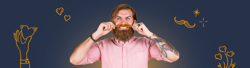 muž s falešným knírkem