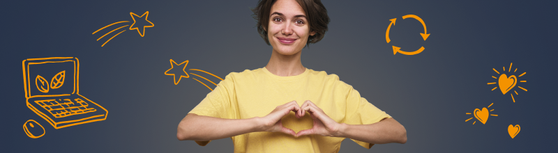 žena se srdcem z dlaní