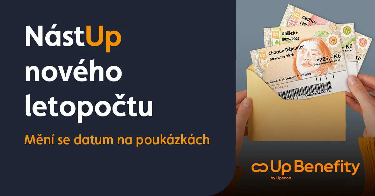 Nové benefitní papírové poukázky od Up Benefity s letopočtem 2026