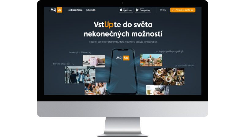 monitor s Můj Up webem