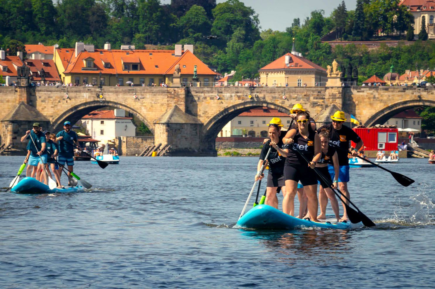 Up employees at Prague city swim