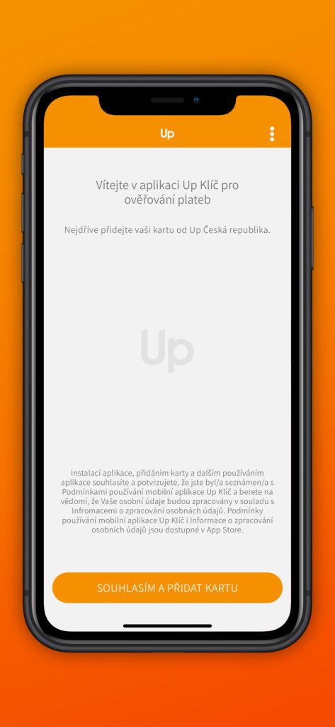 obrazovka mobilu s Up Klíč 01